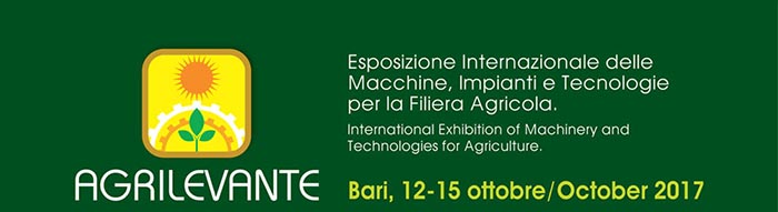 Agrilevante 2017 – Padiglione 18, Stand B1 - Bari - 12-15 Ottobre 2017.
